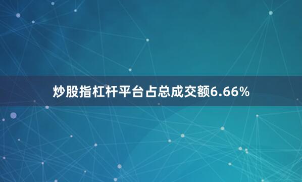 炒股指杠杆平台占总成交额6.66%